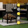 Square Fire Basket BBQ Grill Heater Outdoor Garden Firepit Brazier Patio Outside