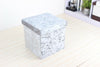 Crushed Velvet Storage Box Diamante Ottoman Folding Foot Stool Seat Bench