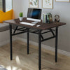 Foldable Table Computer Desk Wooden Tabletop Metal Legs Home Office Furniture UK