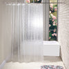 3D EVA Diamond Shower Curtain Clear Waterproof Plastic Water Cube Thicker &Hooks