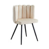 Modern Home Dining Chairs Soft Velvet Petal Backrest Dresser Chair Grey / Pink