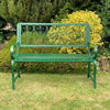 Green 2 Seater Bench Garden Furniture Outdoor Metal Seat Patio Chair