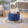 Ottoman Stool Footstool Coffee Table Side Table Velvet Wooden Pouffe Multi-Use