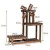 Wooden Plant Flower Display Stand 4-Tier Flower Rack 5 Pots Storage Shelf