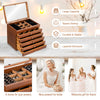 Mirrored Wooden Jewellery Box Chest Rings Necklaces Storage Organiser Cabinet