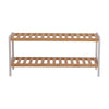 2 Tier Natural Wooden Bamboo Shoe Rack Organiser Stand Unit Storage Shelf