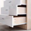 Modern High Gloss Chest of 4 Drawers White&Oak Storage Cabinet Bedroom Furniture