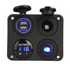4 Gang ON-OFF Toggle Switch Panel 2 USB 12V Fit Marine Truck Camper Cars Boat UK