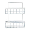 2 Tier Wall Bathroom Shower Towel Storage Basket Rack Kitchen Caddy Shelf Holder