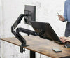 Full Motion Gas Spring Dual Twin Arms Desk Mount Stand for 13"-27" LCD monitors