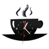 Cute Wall Clock Coffee Cup Shaped Decorative Kitchen Wall Clocks Living Room