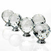 CLEAR CRYSTAL DIAMOND GLASS DOOR KNOBS CUPBOARD DRAWER FURNITURE HANDLE CABINET