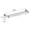 60cm Towel Rail Rack Holder Wall Mounted Bathroom Double Rod Kitchen Shelf Hooks