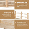 Wooden Garden Bridge Fir Wood Bridge Outdoor Pond Walkway Lawn Déco with Railing