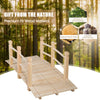 Wooden Garden Bridge Fir Wood Bridge Outdoor Pond Walkway Lawn Déco with Railing