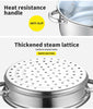 28cm 4 TIER STAINLESS STEEL STEAMER COOKER POT SET PAN COOK FOOD GLASS LIDS UK