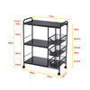 Mobile Kitchen Storage Cart w/ Wheels Dining Room Microwave Shelving Unit Rack