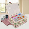 Home Fabric Craft Home Sewing Accessories Basket Box With Handle Floral Print