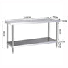 5ft Mobile Commercial Catering Table Stainless Steel Work Bench Kitchen Worktop