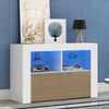 Modern TV Unit Stand Cabinet High Gloss Doors Sideboard Living Room LED Light