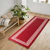 Machine Washable Non Slip Greek Key Kitchen & Hall Runners Rugs Mats Black Grey