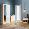 Home High Gloss Chest Of 4 Drawers Bedroom Furniture White&Oak Storage Cabinet