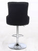 Millies Design Black Button & studded Detail Premium Monteray Bar Stool Kitchen (BLACK)