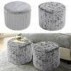 Velvet Round Ottoman Stool Pouffe Seat Stool Home Chair Footstool Bench Footrest