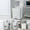 2/3 Compartment Kitchen Recycling Waste Bin Dustbin Trash Bin Rolling