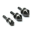 3 x Hex Countersink Boring Bore Quick Change Drill Bit Tool Set for Wood Metal