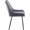 Set of 1/2 Dining Chairs Velvet Chair Padded Seat Metal Legs Home Kitchen Grey