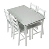 Compact Solid Wood Dining Table and 4 Chairs Set Home Kitchen Furniture 4 Colour