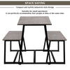 4-Seater Dining Table Set with 2 Benches Breakfast Kitchen Furniture Steel Frame