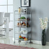 3/4/5 Tier Mesh Rolling Cart Trolley Storage Rack Kitchen Serving Trolley
