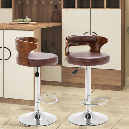 2X Faux Leather PU Bar Stools Breakfast Bar Chair Kitchen Stool Swivel Bar stool
