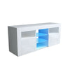 Modern White High Gloss Corner TV Unit Stand Cabinet LED Light W/ Storage Drawer