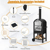 Outdoor Pizza Oven Wood-fired Pizza Maker Pizza Stone with Waterproof Cover