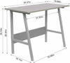 Grey Computer Desk Writing Table Study Office Workstation With Storage