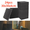 24X Acoustic Wall Panel Tiles Studio Sound Proofing Insulation Foam Pads 30x30cm