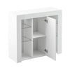 White Cabinet Bedside Table LED Lighting Cabinet Display Side Table Sideboard