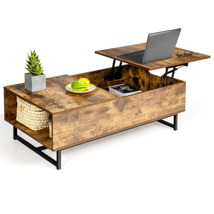 110cm Lift Top Coffee Table Modern Wooden Lift Top Dining Table Hidden Storage