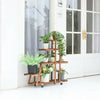 Pine Wooden Multi Tiers Plant Care Flower Stand Multilayer Display Shelf Indoor