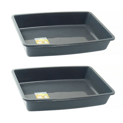 2 PACK Cat Litter Tray 37cm X 27cm X 7cm Quality Box Pan Toilet Loo Kitten