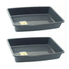 2 PACK Cat Litter Tray 37cm X 27cm X 7cm Quality Box Pan Toilet Loo Kitten