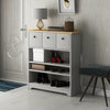 Wooden Side Cabinet 3 Tier Shoe Storage Cabinet Free Standing With Shelf