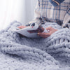 Chunky Knit Throw Hand Knitted Thick Blanket Soft Sofa Bed Wooly Cable Blanket