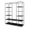 Mondeer Grey Canvas Fabric Wardrobe w/ Hanging Rail Clothes Storage Cupboard