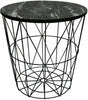 Retro Side Table Baskets Marble Wood Top Storage Basket Tables Home Furniture