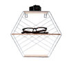 Hexagon Metal Wire Wood Wall Shelf Modern Loft Dorm Double-Layer Storage Shelf