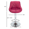 Pair of Bar Stools Height Adjustable Swivel Chair Seat Gas Lift Seat Red UK